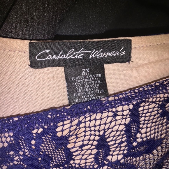 Candalite Woman’s Navy & Nude Lace Gown - Picture 7 of 7